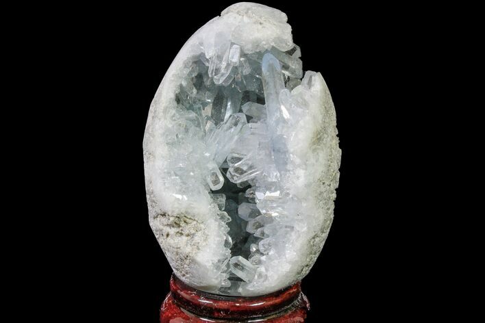 Crystal Filled Celestine (Celestite) Egg Geode - Madagascar #161210